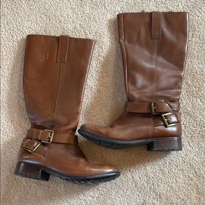 Clark’s brown leather riding boots